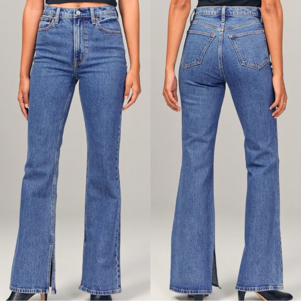 Abercrombie and Fitch The Vintage Flare High Rise Jean Curve Love Medium Wash 33